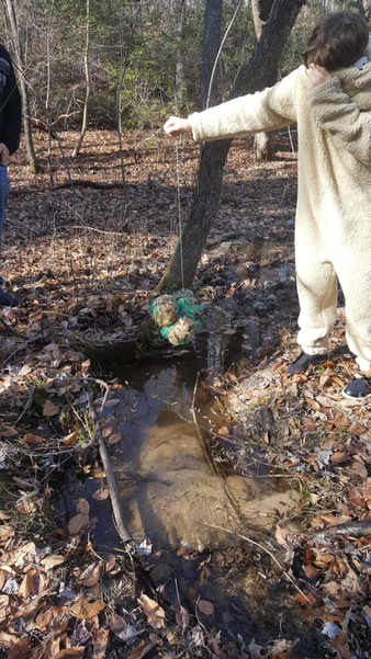 Picture of student near stream.